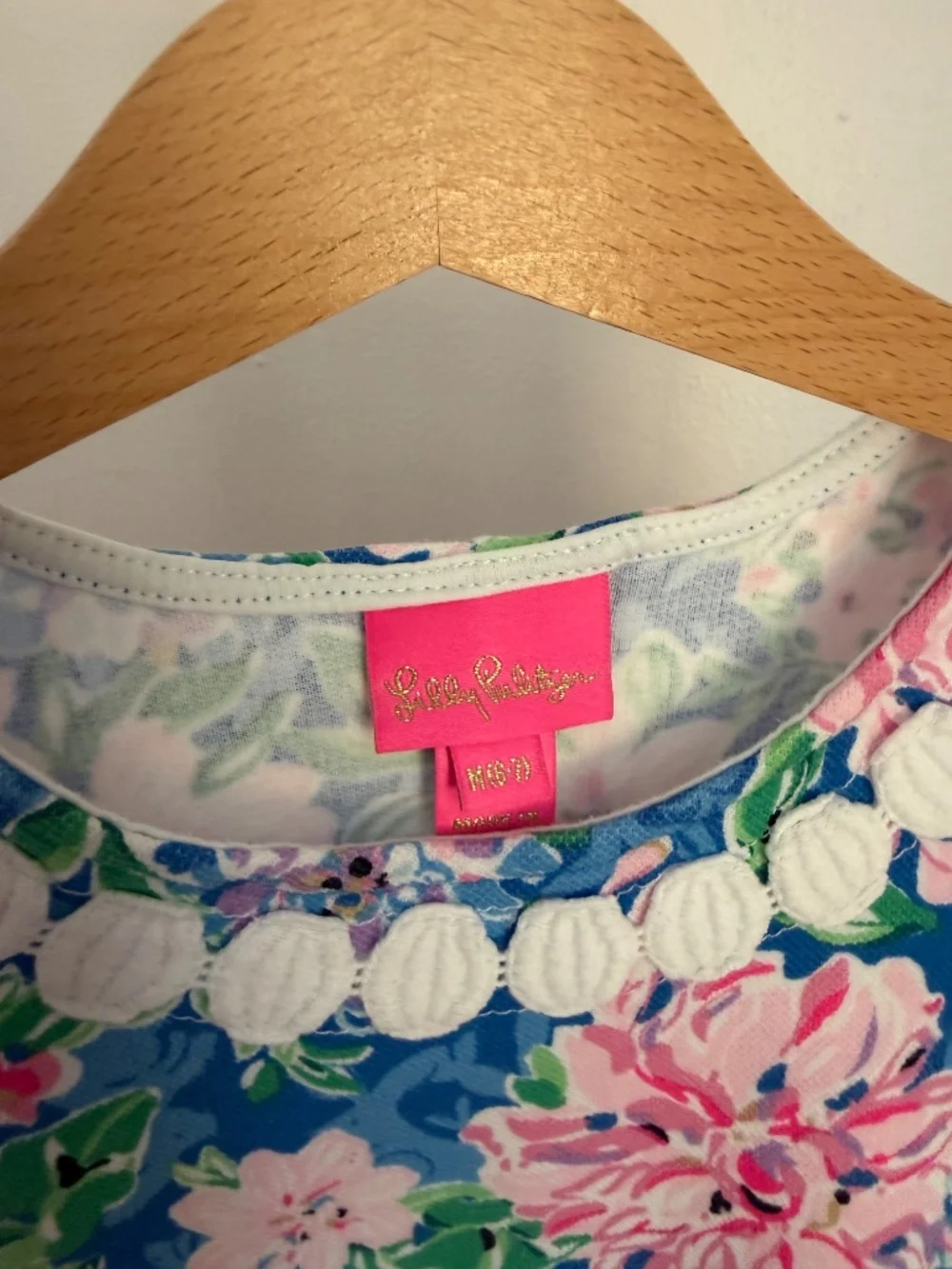 Lilly Pulitzer Girls Floral Shift Dress Blue Pink Sleeveless